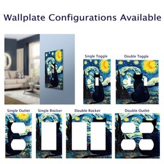 Van Gogh Starry Night Cat Wall Plate / Switch Plate / Outlet Cover