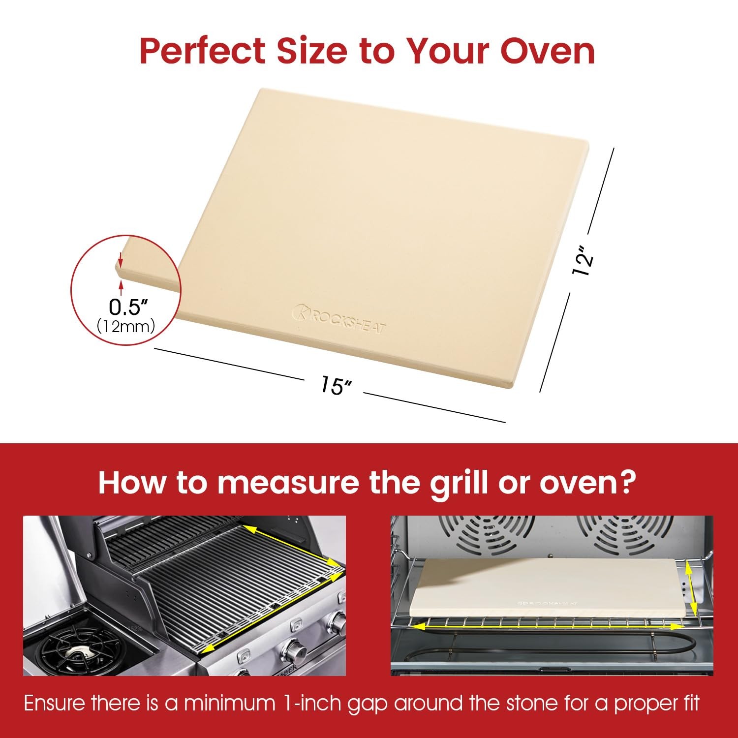 Pizza Stones For Oven Grill Rectangular Cordierite Bread Baking Pan 15x12 Inch gallery
