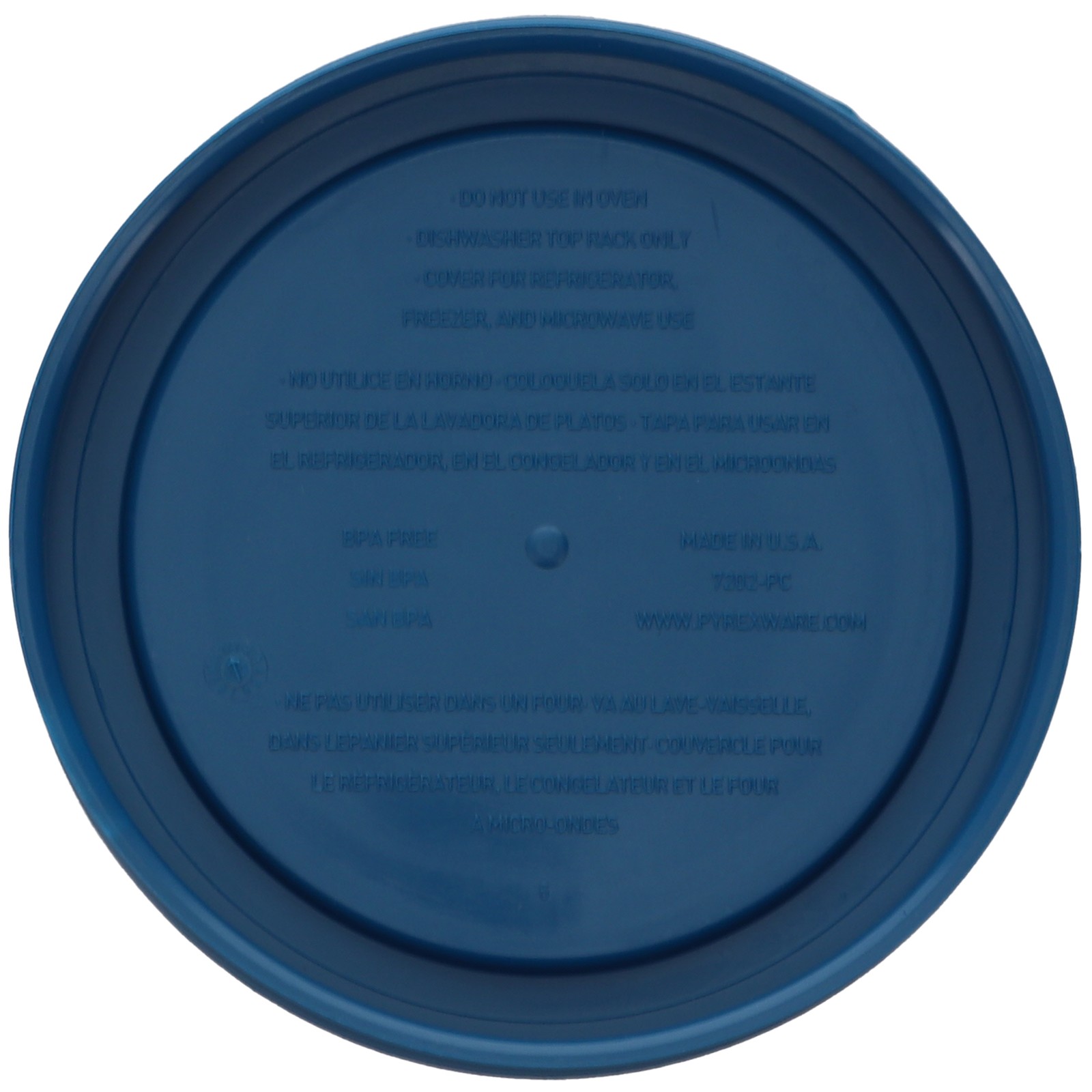 Pyrex 7202-PC Blue Spruce Round Plastic Replacement Storage Lid Cover (2-Pack) gallery