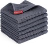 Kitchen Towels，6-Pack Dish Towels 100% 12 x 12 - 6 Pack, Dark Grey gallery