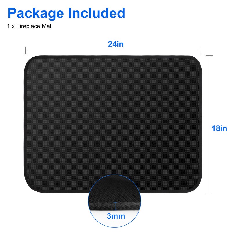 24x18in Under Grill Mat Fireproof Mat for Outdoor Tabletop Grill Deck Protector gallery