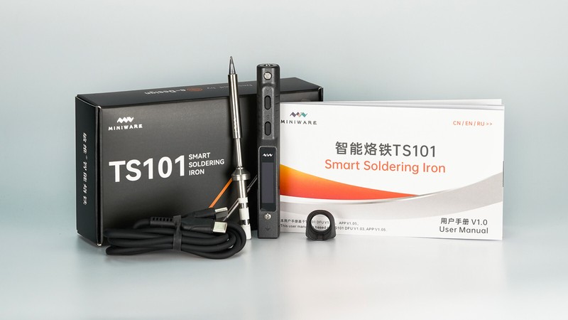 TS101 Miniware Portable Digital OLED Soldering Iron Kit PR-B2 Tip Interface gallery