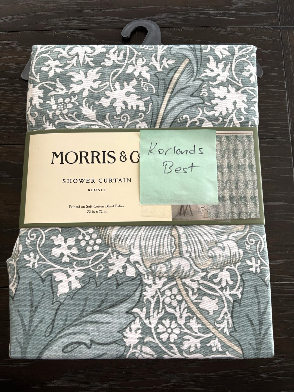 Morris & Co Kennet Floral Cotton Blend Fabric Shower Curtain 72"x 72" gallery