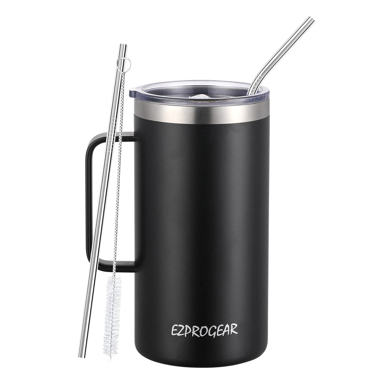 40 oz Stainless Steel Large Coffee Mug Double Wall Insulated Beer Tumbler w/ Lid gallery