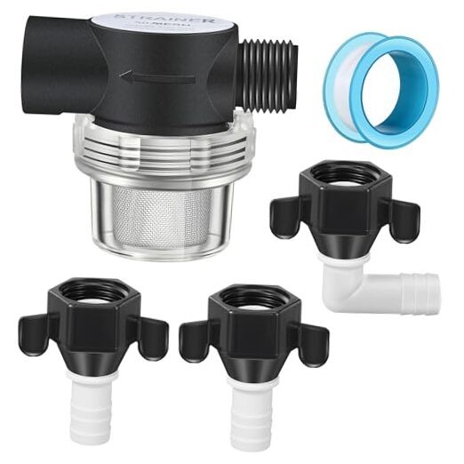 1/2 Inch Twist On Pipe Strainer with Elbow and Straight Swivel Adapter Set, gallery