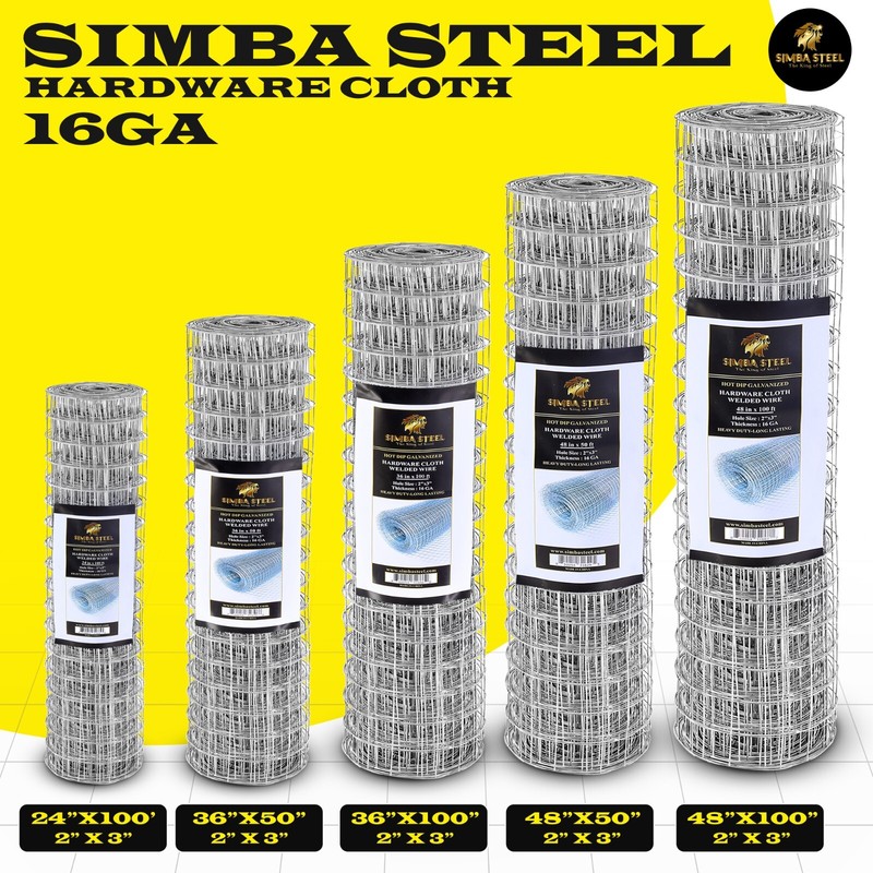 Galvanized Welded Wire Mesh, Hardware Cloth, Size 12"-72" 50/100FT SIMBA STEEL gallery