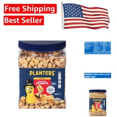 Versatile Salted Peanuts – Bulk Snack with Plant-Based Protein, 2.19lb Jar