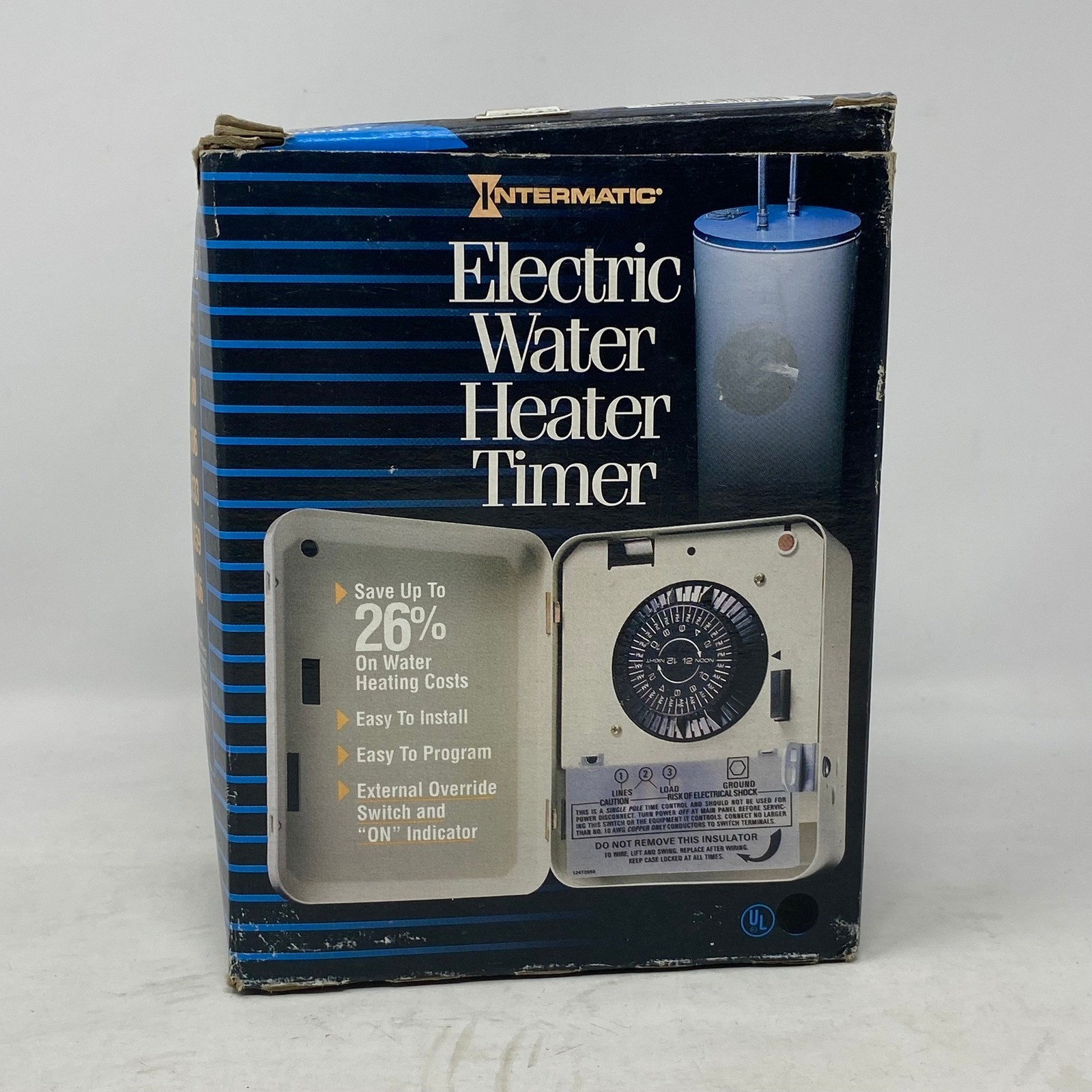 Intermatic WH21 Electric Water Heater Timer 250V 25A SPST Switch Metal Open Box gallery