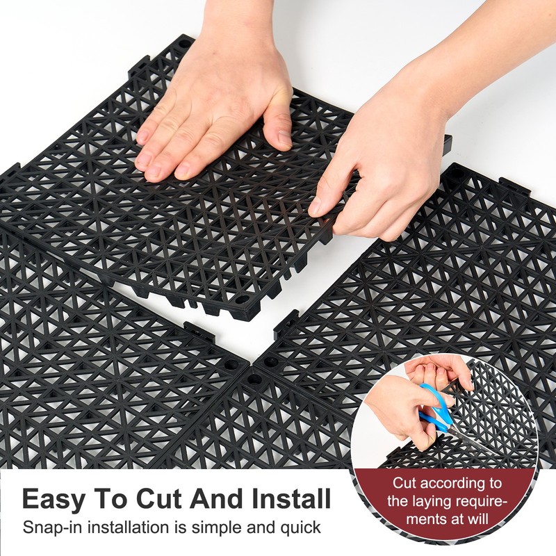 NAIZEA Interlocking Tile Drainage Tiles 12"x12" Splicing Floor Tiles 24/36/50PCS gallery