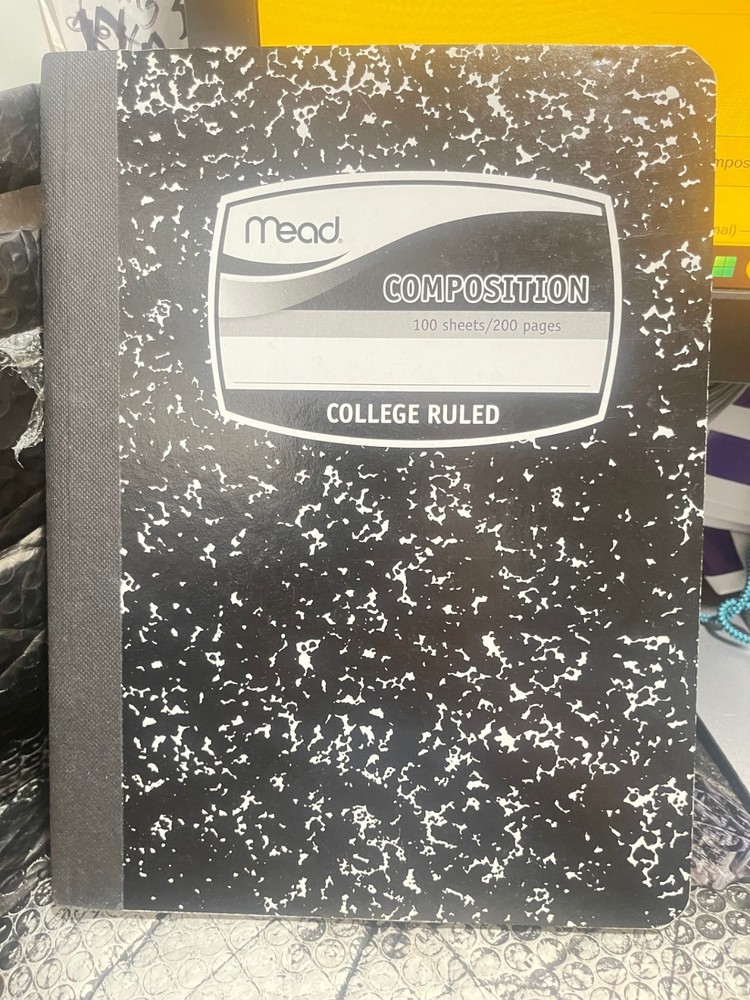 1 Mead Composition Notebook College Ruled PaperV-753 7-1/2" x 9-3/4", 100(K10)