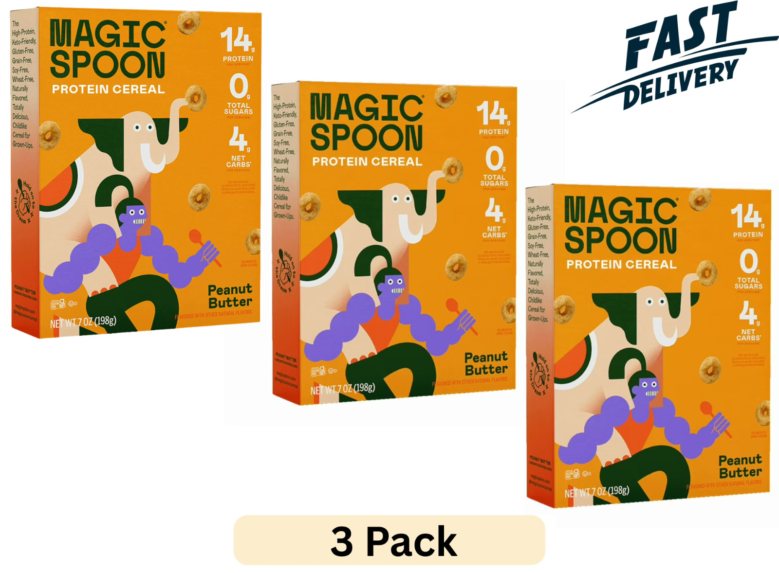 Magic Spoon Peanut Butter Grain-Free Breakfast Cereal, 7 OzBox 3 PACK Free Ship gallery