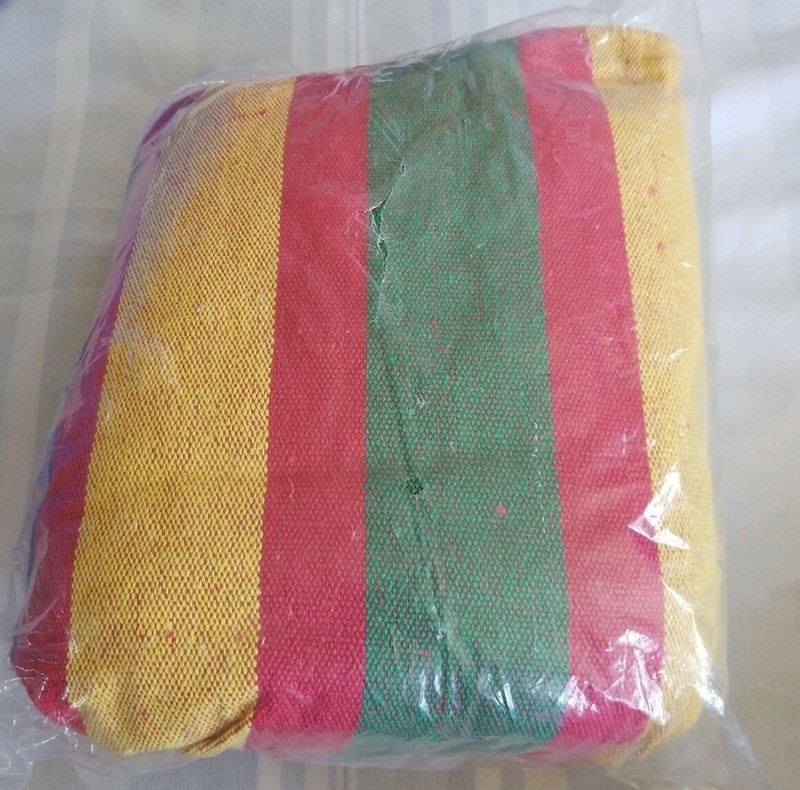COTTON CANVAS MULTI COLORED LOUNGE HAMMOCK -SUPPORTS UP TO 350 POUNDS New gallery