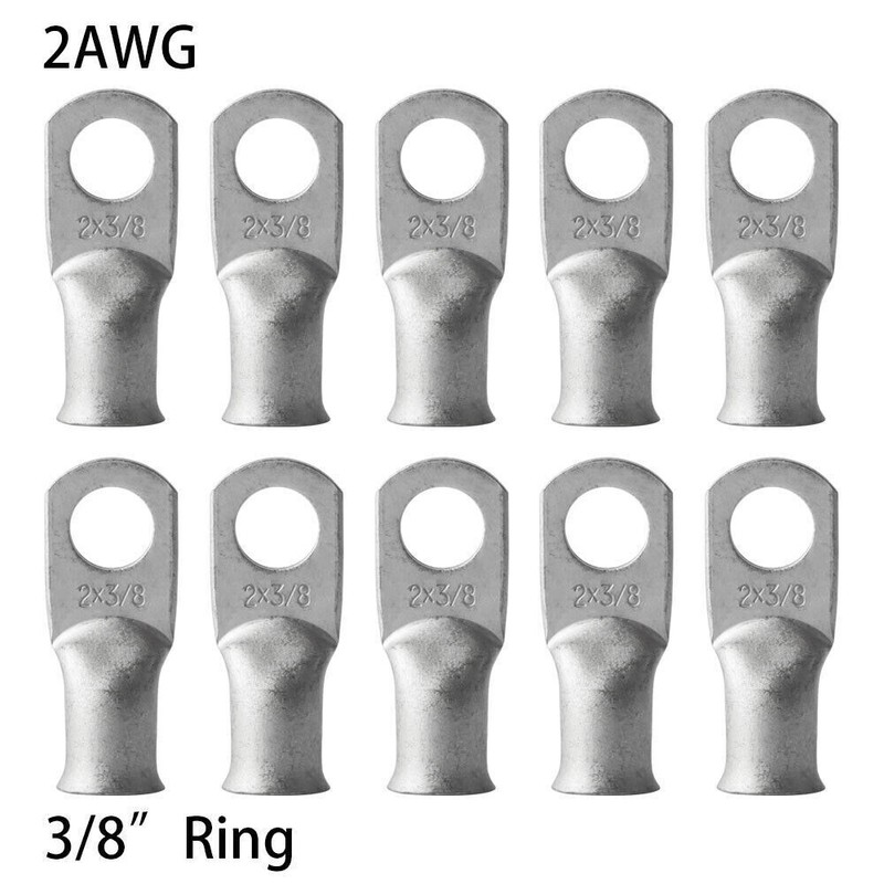 Tinned Copper Cable Lugs Ring Terminals 2 AWG Welding Battery Marine Cable Wire gallery