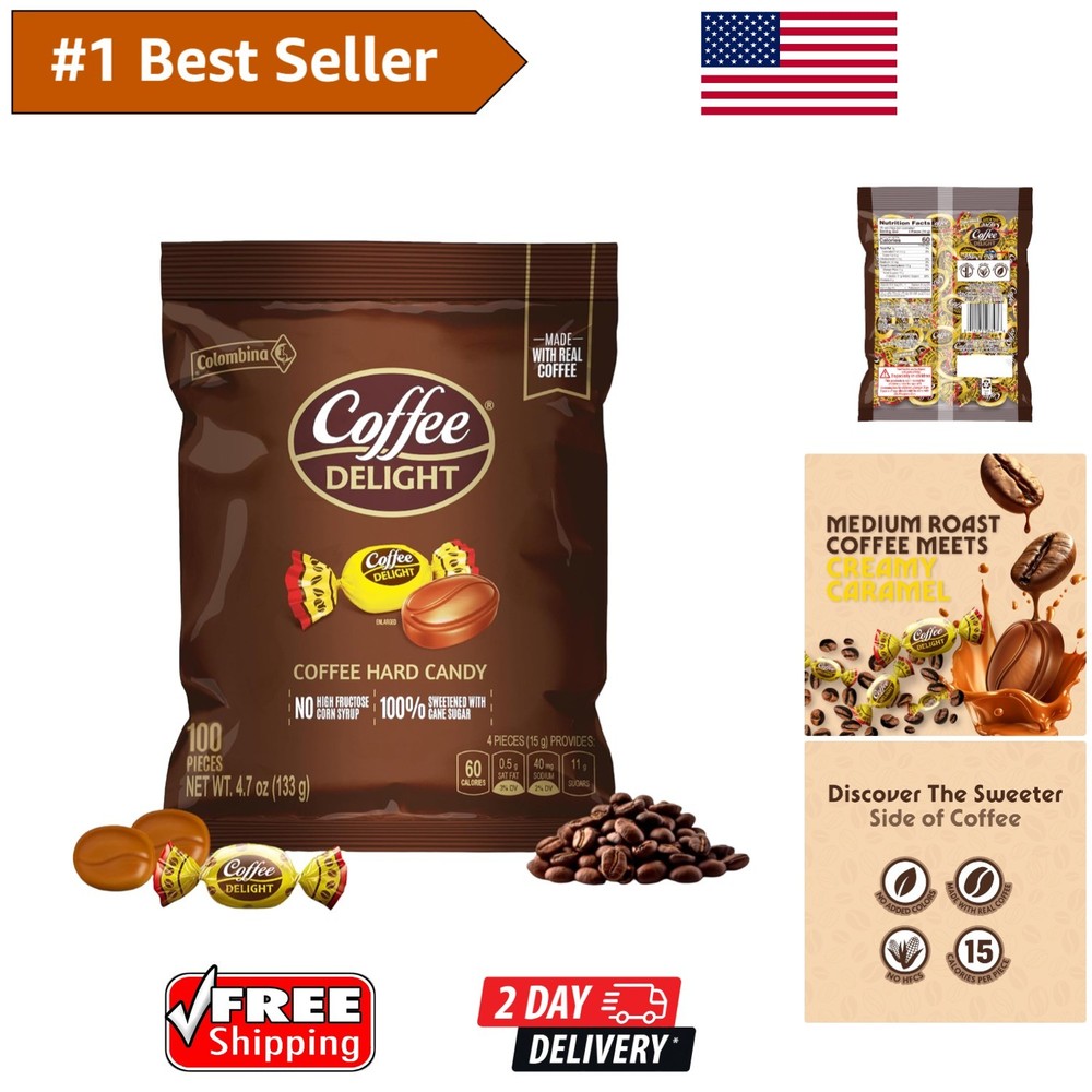 Handcrafted Coffee Flavored Candy - 100 Count, Gluten-Free Treats for Foodies