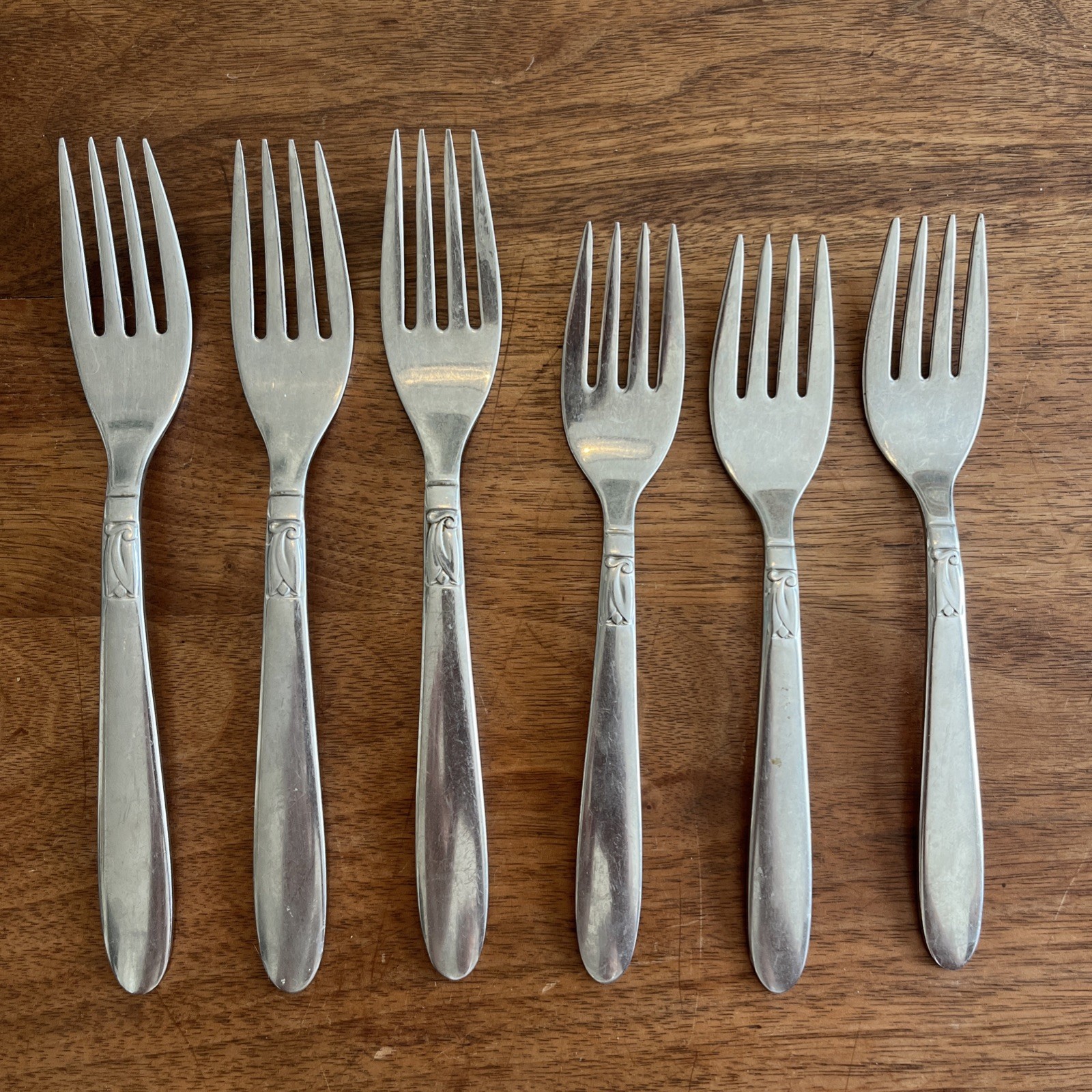 Creation / 3 Salad + 3 Dinner Forks Stainless Steel Flatware By International gallery