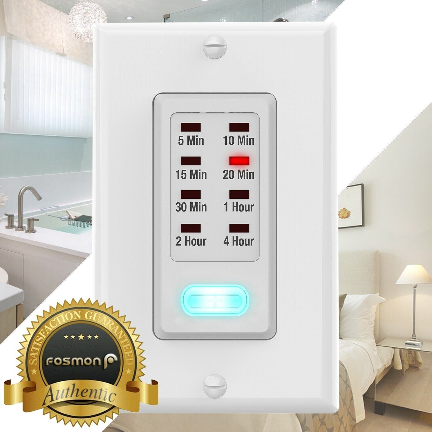 Fosmon In Wall Switch Gang Countdown Programmable Timer Auto Bathroom Fan Light gallery