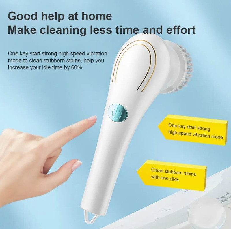 5 in 1 Electric Cordless Cleaning Brush Spin Scrubber Cleaner Rechargeable gallery