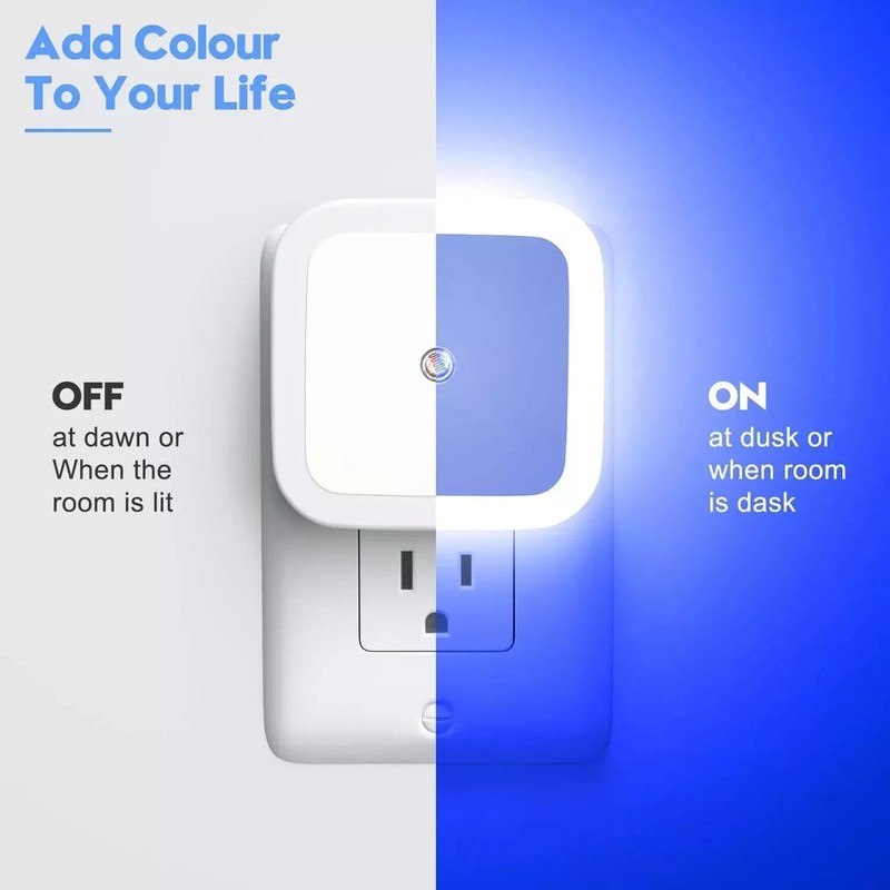 6Pcs Plug-in LED Night Lights Lamp Dusk to Dawn Sensor Hallway Kitchen Bathroom gallery