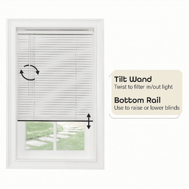 Cordless Mini Blinds Light Filtering Window Treatment Wand Tilt Child Pet Safe gallery