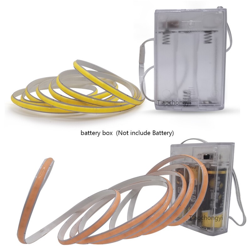 5V 5mm width COB LED light strip 320LED/m Battery box Powered Flexible light bar gallery