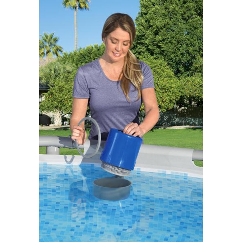 Bestway Flowclear Wall Mounted Automatic Swimming Pool Surface Skimmer, White gallery