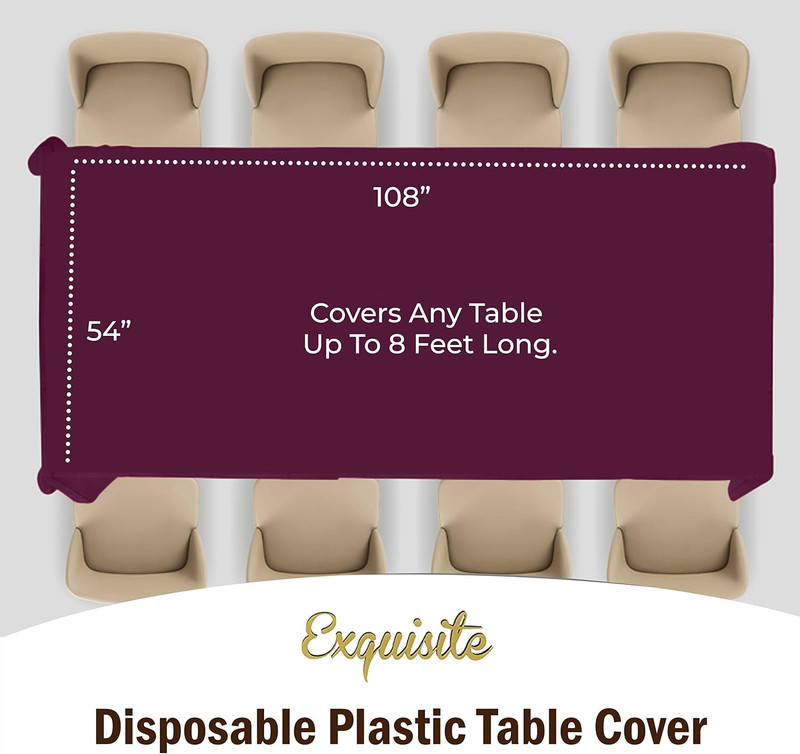Party Solids 6-Pack Premium Plastic Tablecloth 54in. x 108in. Rectangle Plastic gallery