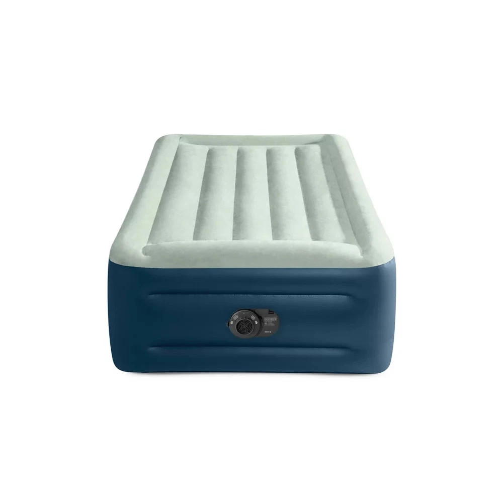 INTEX AIR MATTRESS OFF-WHITE/BLUE TWIN ELEVATED 18" REST INTERNAL PUMP - BLUE gallery