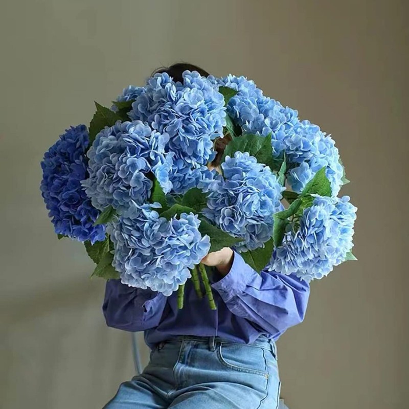 3pcs 25in Artificial Realistic Hydrangea Flowers 3D Real Touch 25in Extra Long gallery