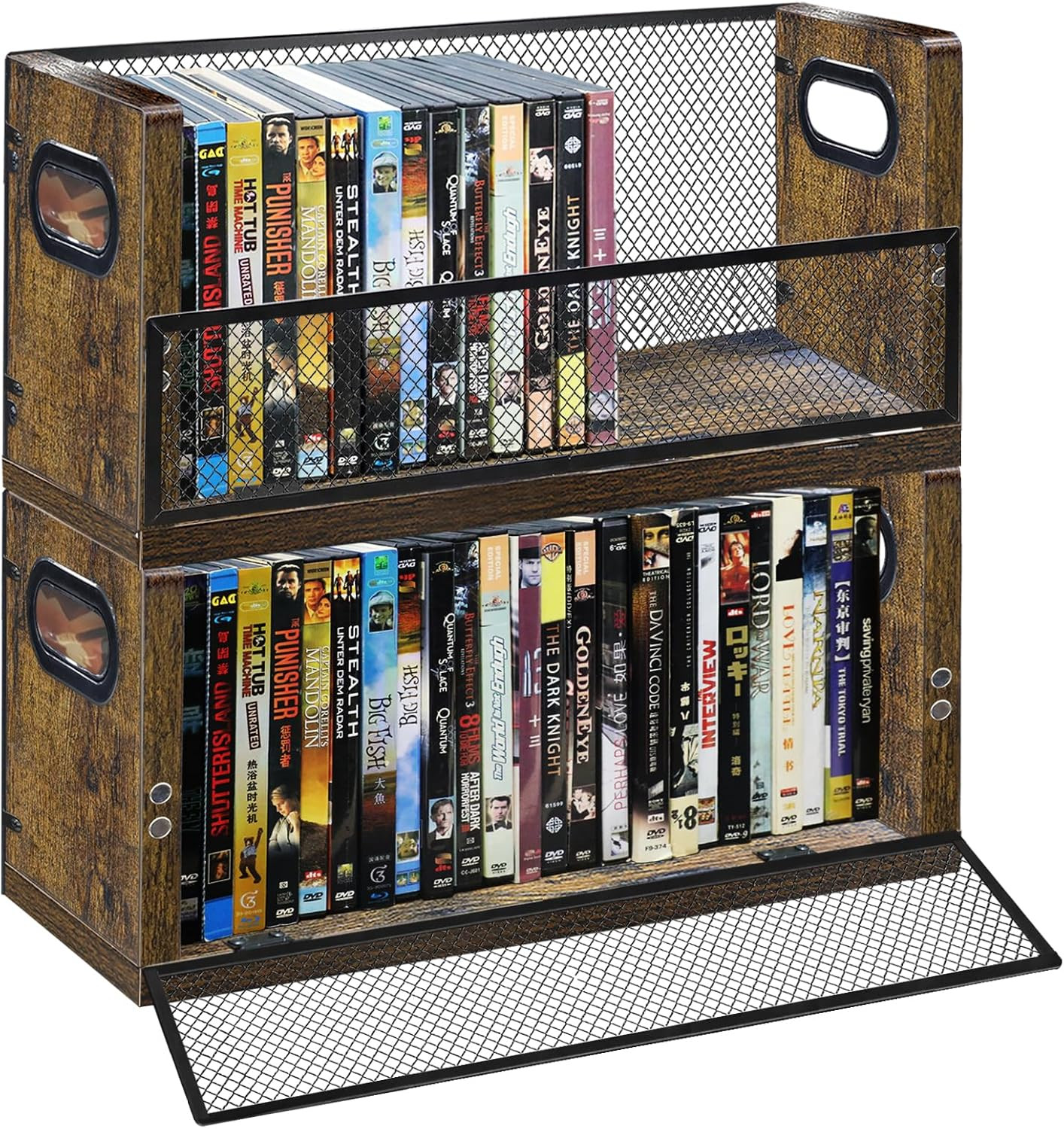 Dvd/Blu Ray Storage Rack, 2 Pack DVD Holders Hold up to 56 Dvds (28 Each), Stack gallery