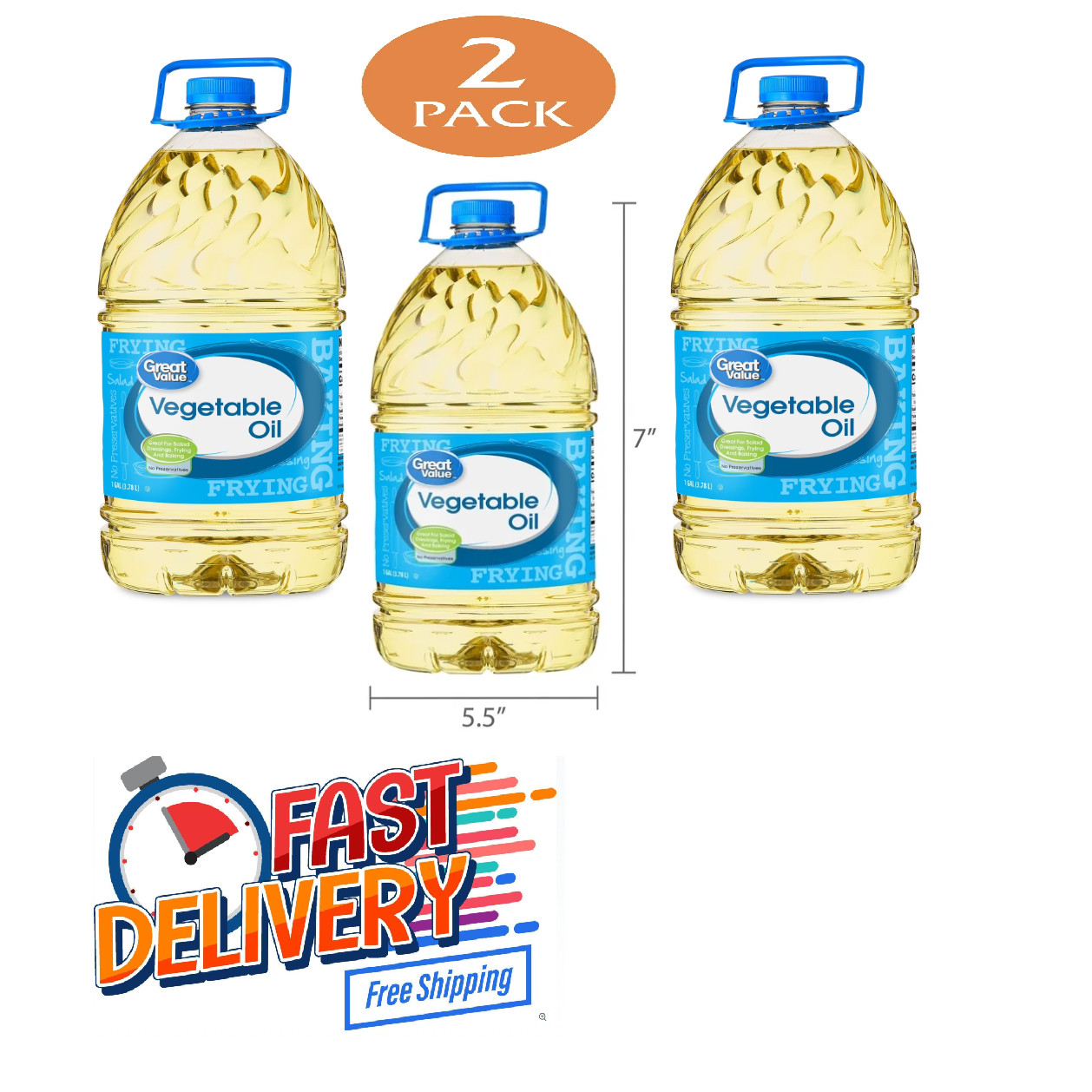 (2 pack )Great Value Vegetable Oil, 1 Gallon choice for all of your cooking New gallery