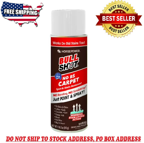 Bull Shot Spot Stain Remover Foam Cleaner Carpets Pet Safe Deodorizer 18oz New gallery