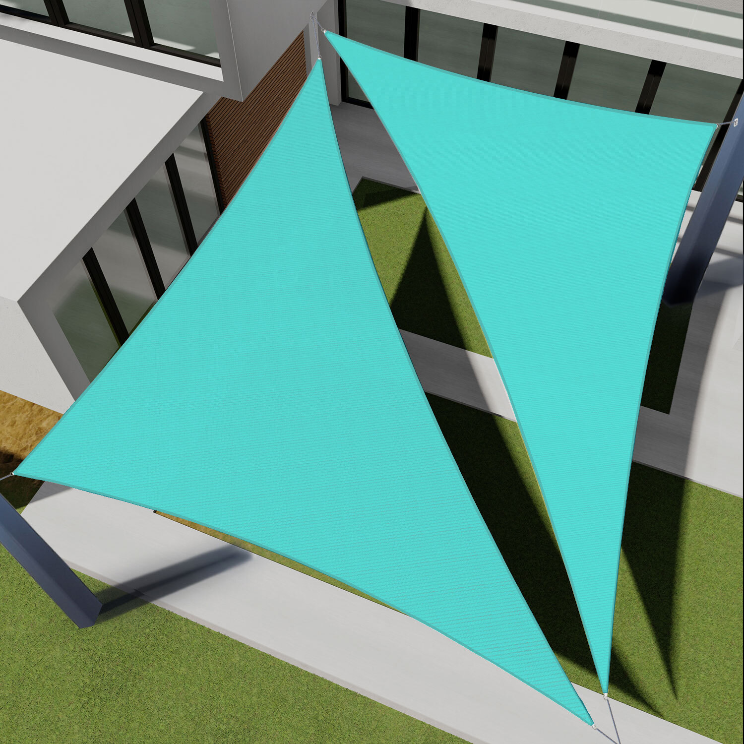 13-28 ft Right Triangle Sun Shade Sail Turquoise Shelter Cover Pool Garden Yard gallery