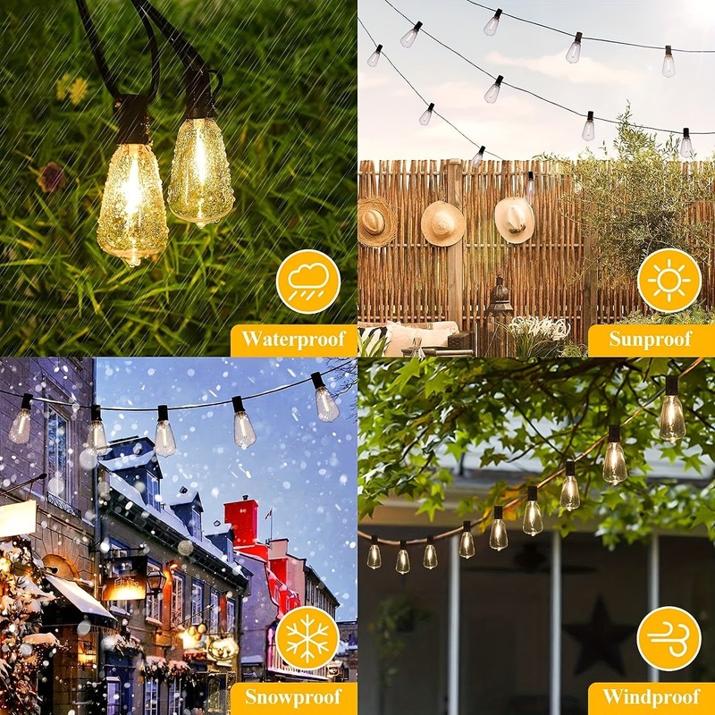100FT Solar String Lights Outdoor ST38 LED Solar Garland Lights, Patio Garden gallery