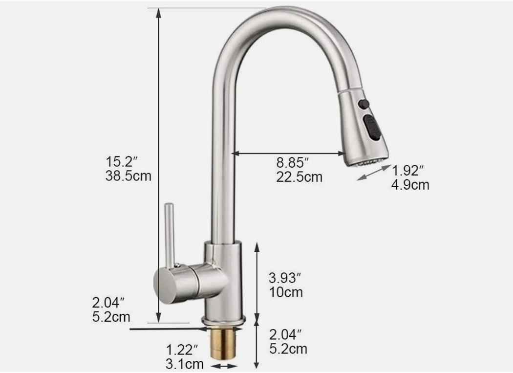 Kitchen Sink Faucet Brushed Nickel Single Handle Swivel Pull Down Sprayer Mixer gallery