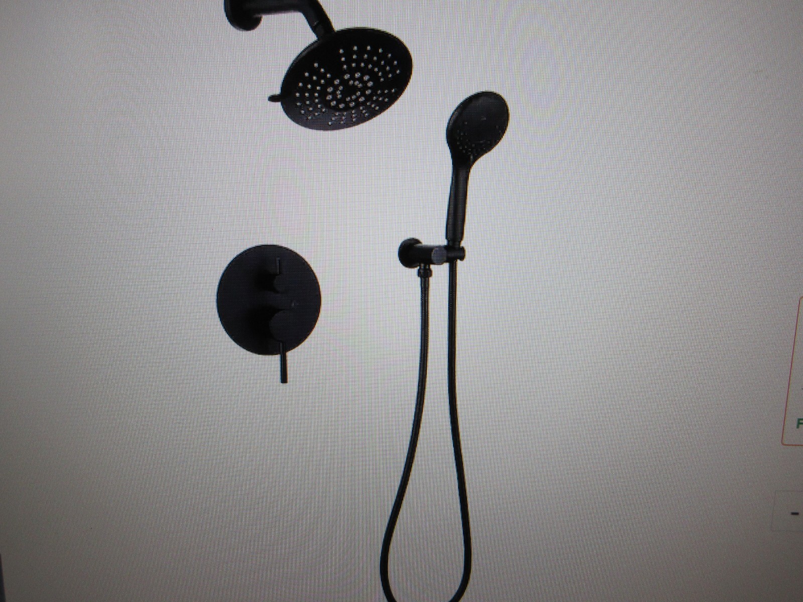 BWE Single-Handle 2-Spray Round High Pressure Shower Faucet in Matte Black gallery