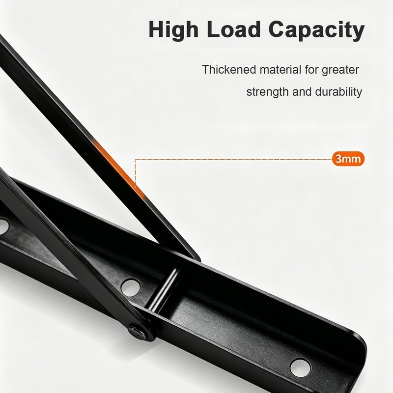 Folding Shelf Bracket 14" Stainless Steel Collapsible Bracket Load 330lbs, 2pack gallery