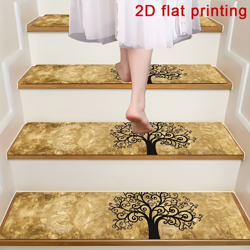 Luxury Modern Tree Pattern Stair Treads - Non-Slip Step Pads Suitable for Indo gallery