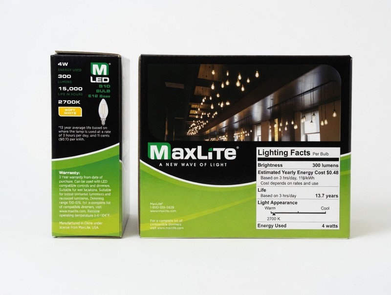 MaxLite 4W Candelabra Replacement LED Bulbs - 6 Pack (Two 3 packs) gallery