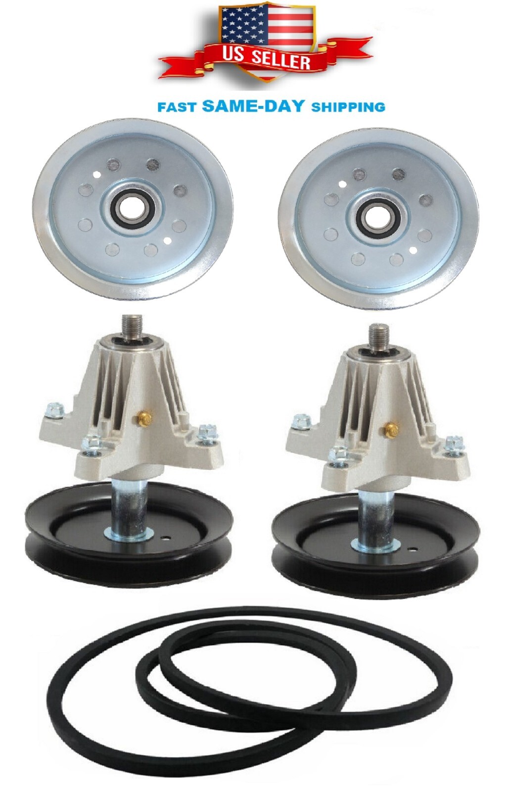 Complete 46" Spindle Pulley Belt Kit For MTD Craftsman T1500 T1600 T1700 T1900 gallery