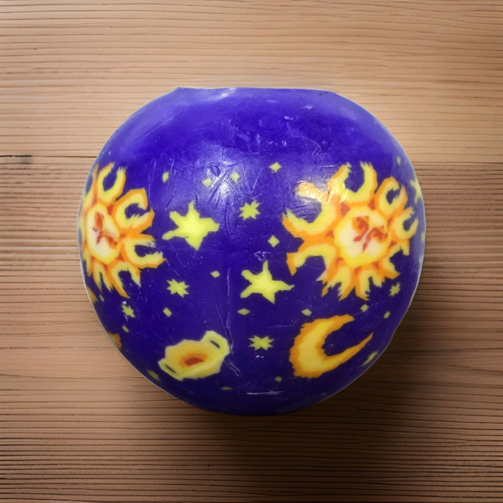 Celestial Sun Moon Stars Round Candle Sphere Globe Boho 90's Wax Crescent Orb gallery