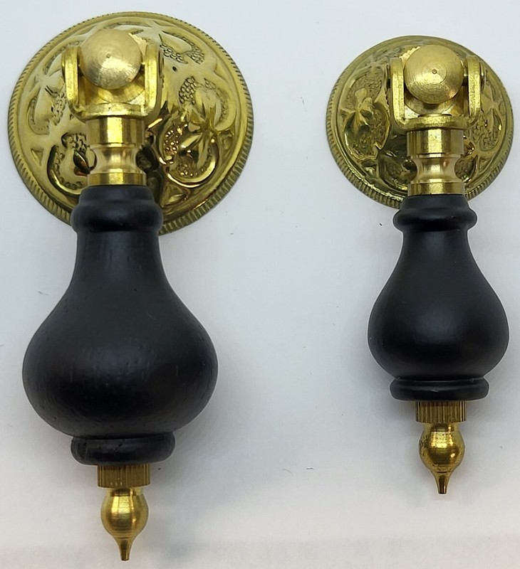 East Lake Single Post Pendant Pull Victorian drop teardrop brass walnut wood gallery