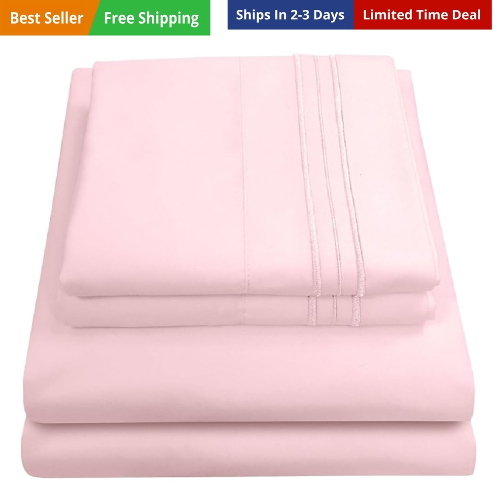 1800 Thread Count Sheet Set – Soft Egyptian Quality Brushed Microfiber Sheets...