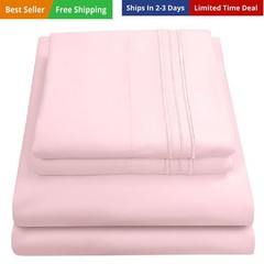 1800 Thread Count Sheet Set – Soft Egyptian Quality Brushed Microfiber Sheets…