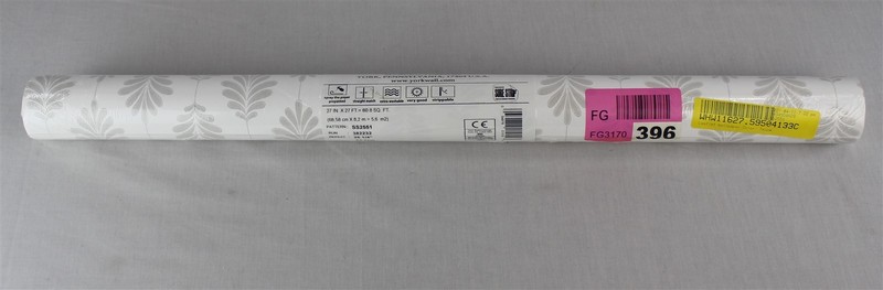 York Wallcoverings Pre-pasted Leaflet Wallpaper Roll – White/Gray – 27’L x 27”W gallery