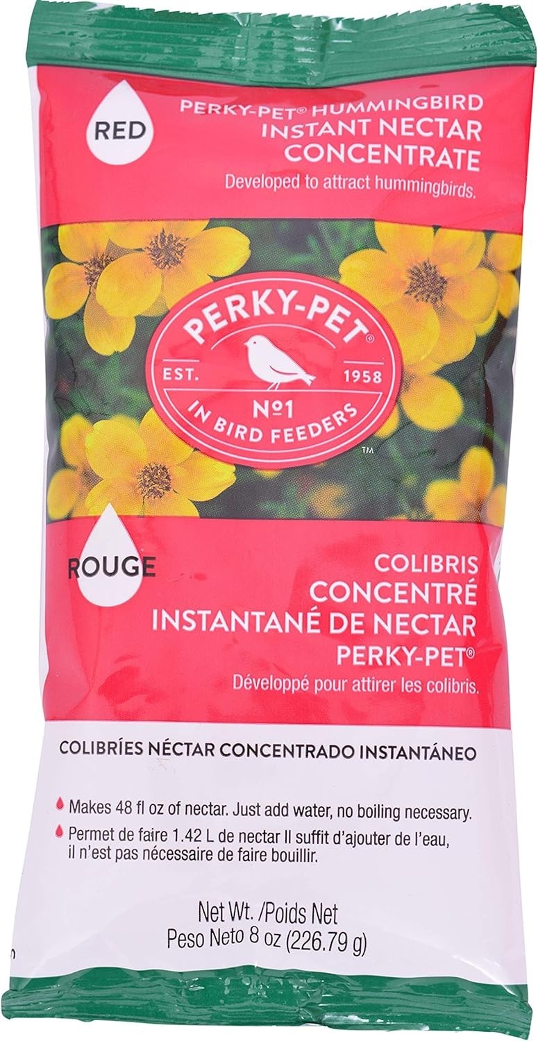 Perky Pet Hummingbird Instant Nectar Concentrate 8 oz. Hummingbird Food Red gallery