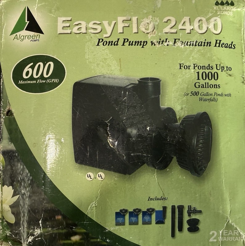 ALGREEN EASYFLO 2400 POND PUMP EITH FOUNTAIN HEADS 600 (GPH) MAXIMUM FLOW gallery