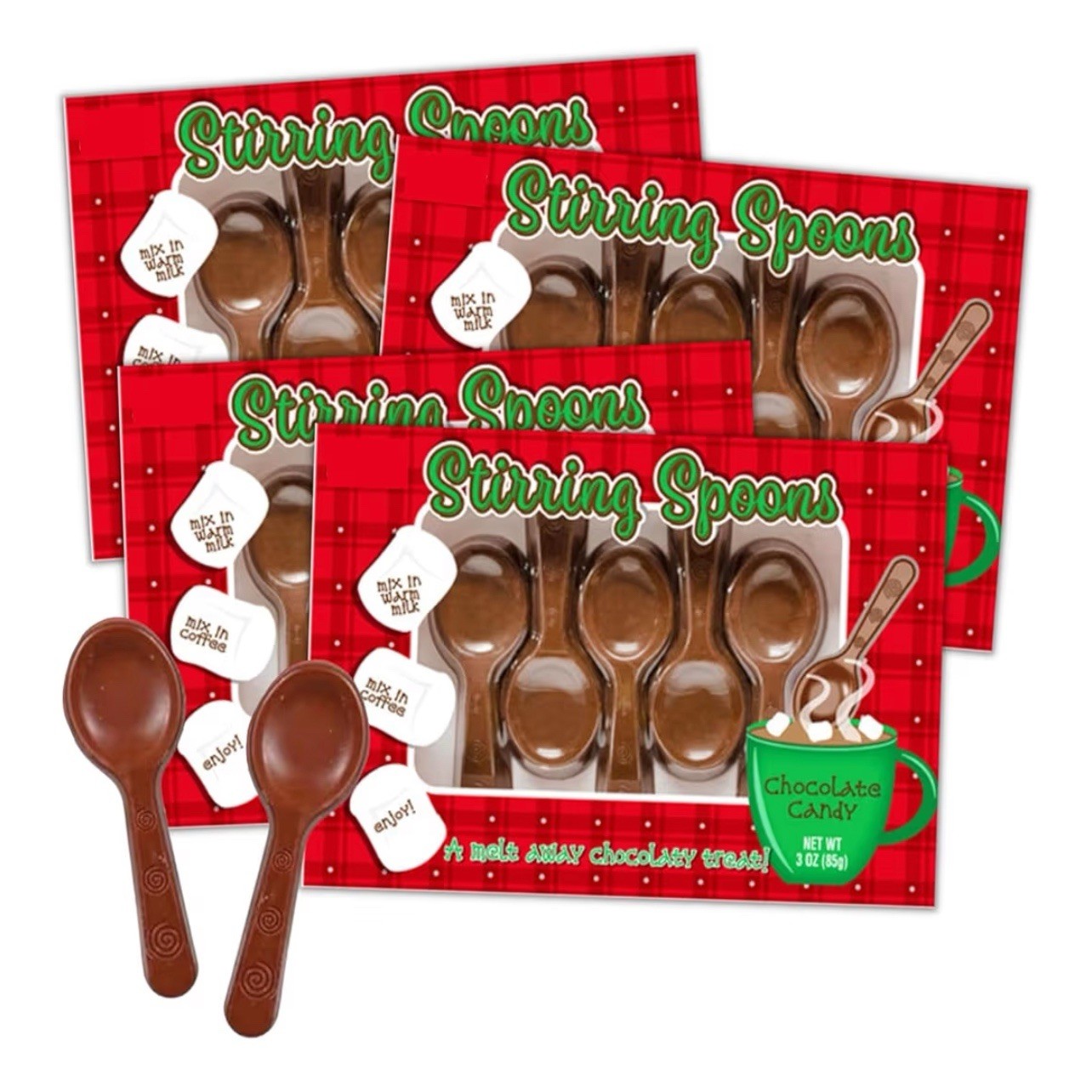 4 PK - Chocolate Stirring Spoons • Drinking Accesories For Hot Cocoa & Coffee gallery