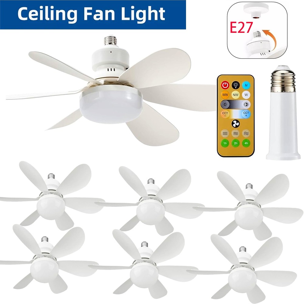 Socket Ceiling Fans with Lights and Remote- Socket Fan light with Dimmable Led gallery