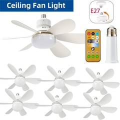 Socket Ceiling Fans with Lights and Remote- Socket Fan light with Dimmable Led