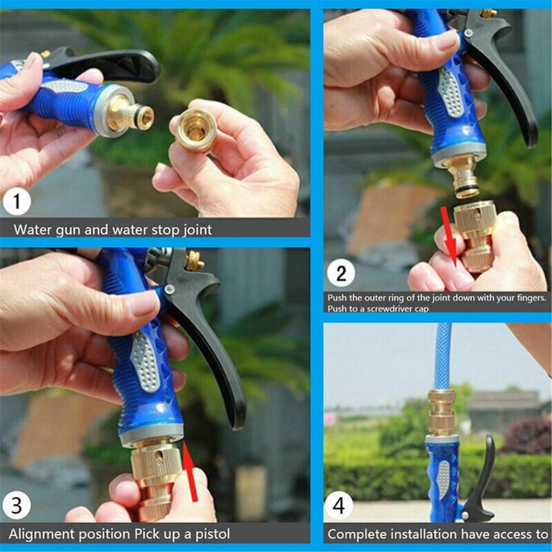 Solid Brass Garden Spray Nozzle 4" Adjustable Twist Water Hose Nozzle USA Stock gallery